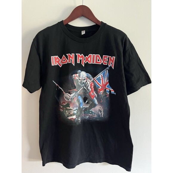 Iron Maiden Eddie The Trooper Flag  Shirt Alstlye - Heavyweight Size Large - Picture 1 of 5